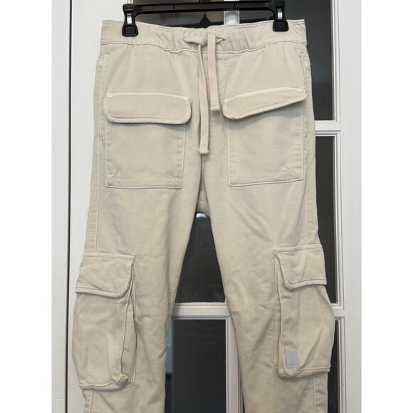 Zara Men’s front pocket cargo sweatpants joggers Ivory size small - Picture 2 of 8